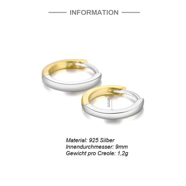 Rotgold Getauchtes Sterlingsilber 2mm Sleeper Reifen Creolen