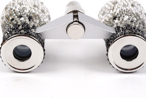 Neiman Marcus Silver Rhinestone Binoculars Luxury Opera Theatre Glasses NEW - Picture 3 of 5