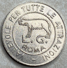 Gettone commerciale L.G. Roma Luna Park Via Delle Val flipper jukebox arcade T3410