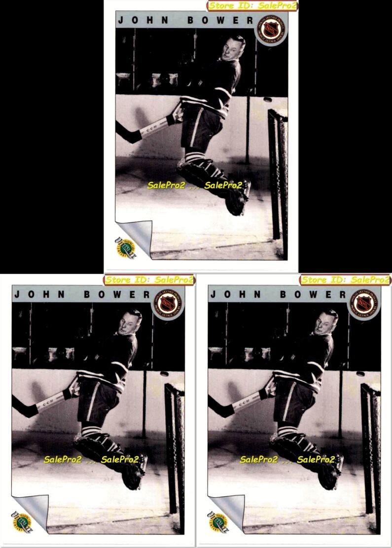3x ULTIMATE 1991 JOHN BOWER NHL TORONTO MAPLE LEAFS ORIGINAL 6 SUPERSTAR #32 LOT