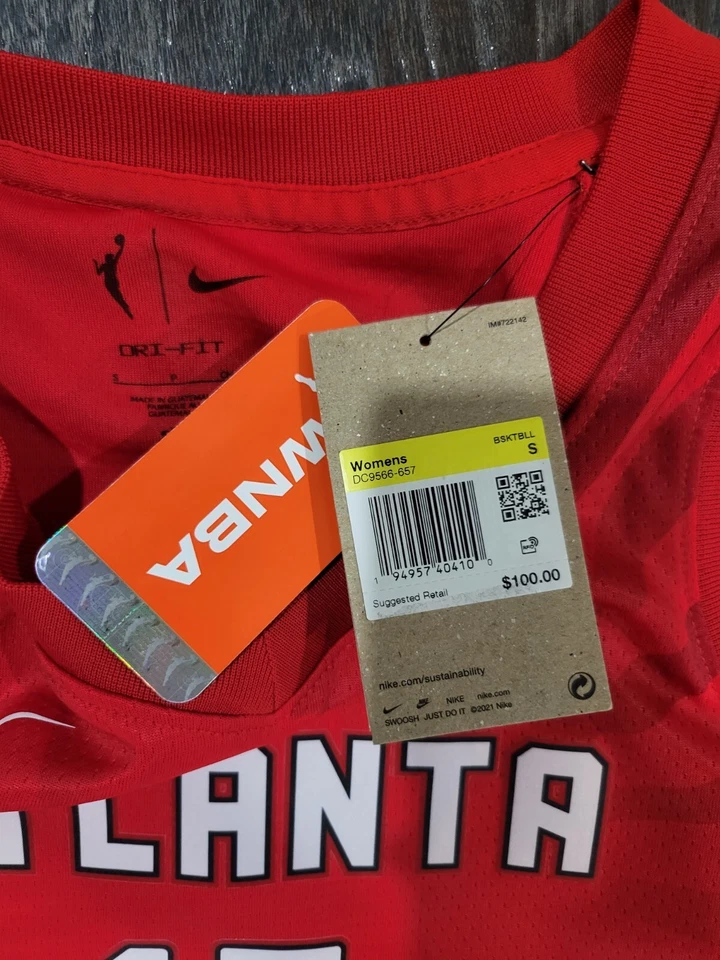 NWT Womens Nike WNBA Tiffany Hayes Atlanta Dream Explorer Jersey size 40 - small - Image 3 of 4