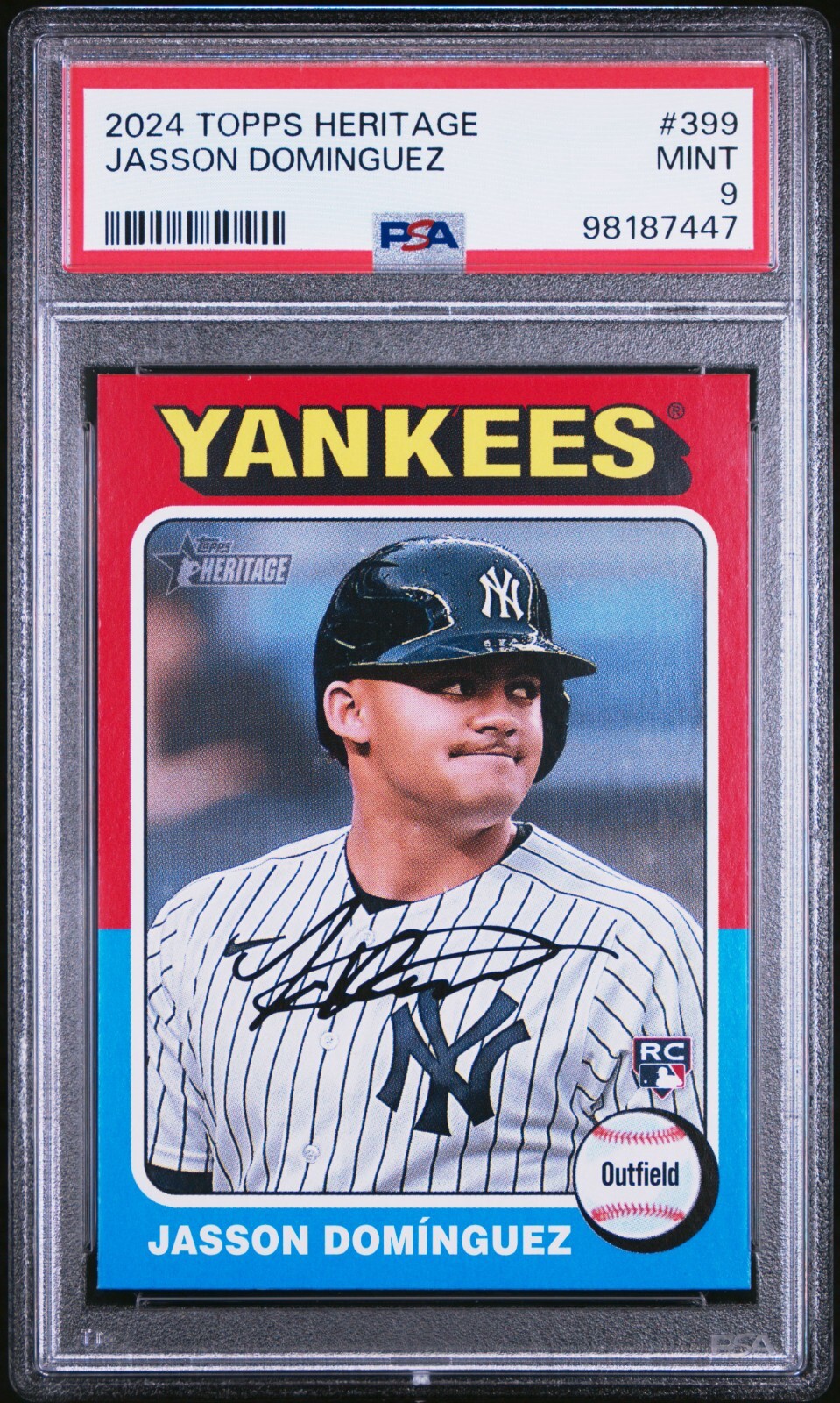 2024 Topps Heritage #399 JASSON DOMINGUEZ Rookie Card PSA 9