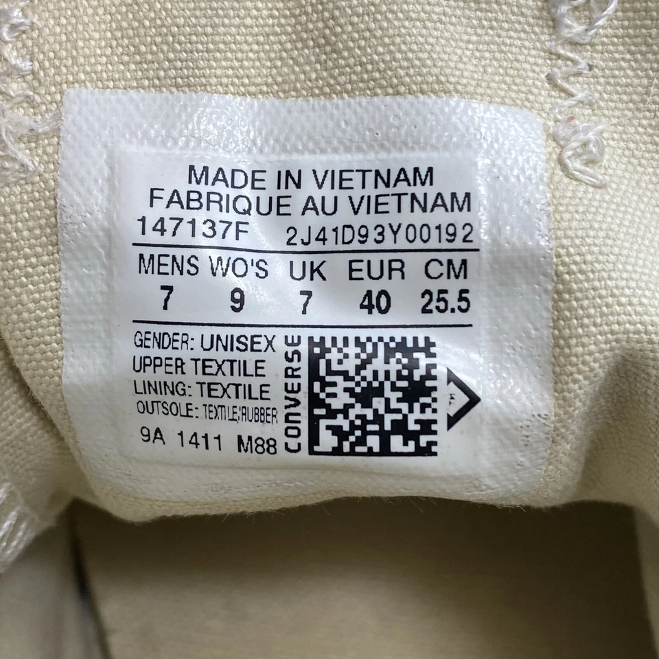 Tênis Converse Chuck Taylor All Star Ox Feminino 9 Masculino 7 Cinza Branco 147137F - Imagem 2 de 4