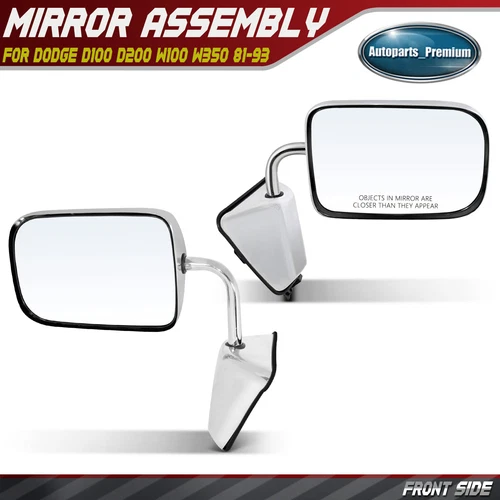 2Pcs 6'' X 9'' Manual Mirror w/ Manual Folding Chrome for Dodge D100 D200 78-80