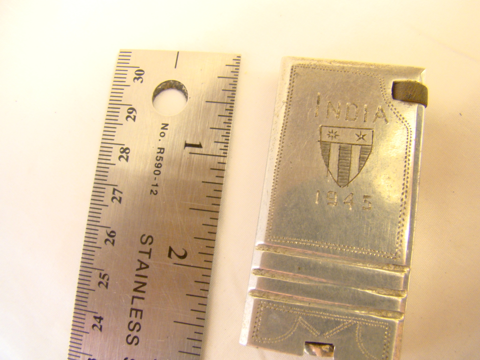 Vintage Machined Aluminum Block Lift Arm India 1945 Engraved Lighter Sparking