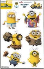 Minions Movie Minions Through Time 6 Piece Carded Peel-Off Magnet Set NEW UNUSED