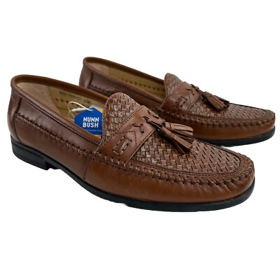 Nunn Bush Mens Strafford Woven Tassel Leather Loafer Size 