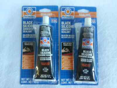 2x PERMATEX 81158 Black Silicone Adhesive Sealant - 3oz. Tube