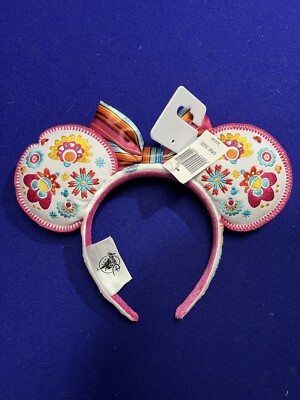 Coco  Floral Mouse Ears Headband - Multicolor Dia De Los Muertos Minnie Ears, Floral Sugar Skull Headband  main image 2