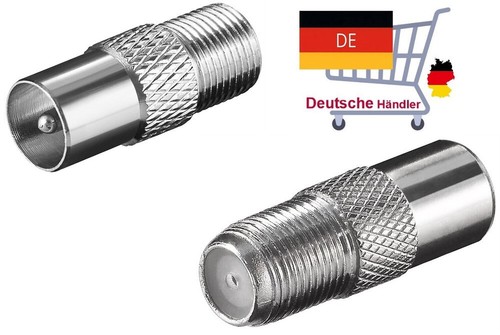 TV Stecker Set – 4 Koax Stecker + 4 Koax Kupplungen, Vernickelt, Schraubbar, Für Kabel-TV & SAT