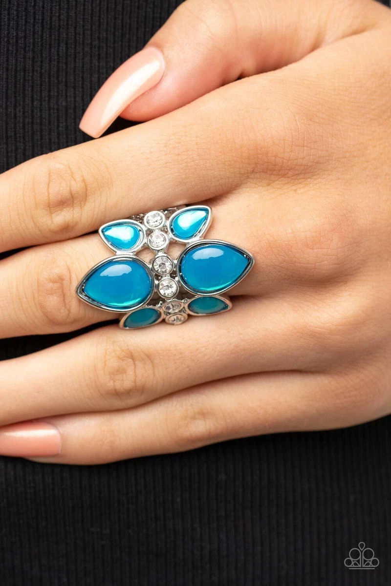 Paparazzi Trio Tinto Blue Beautiful Rhinestone Ring NEW RELEASE 2022