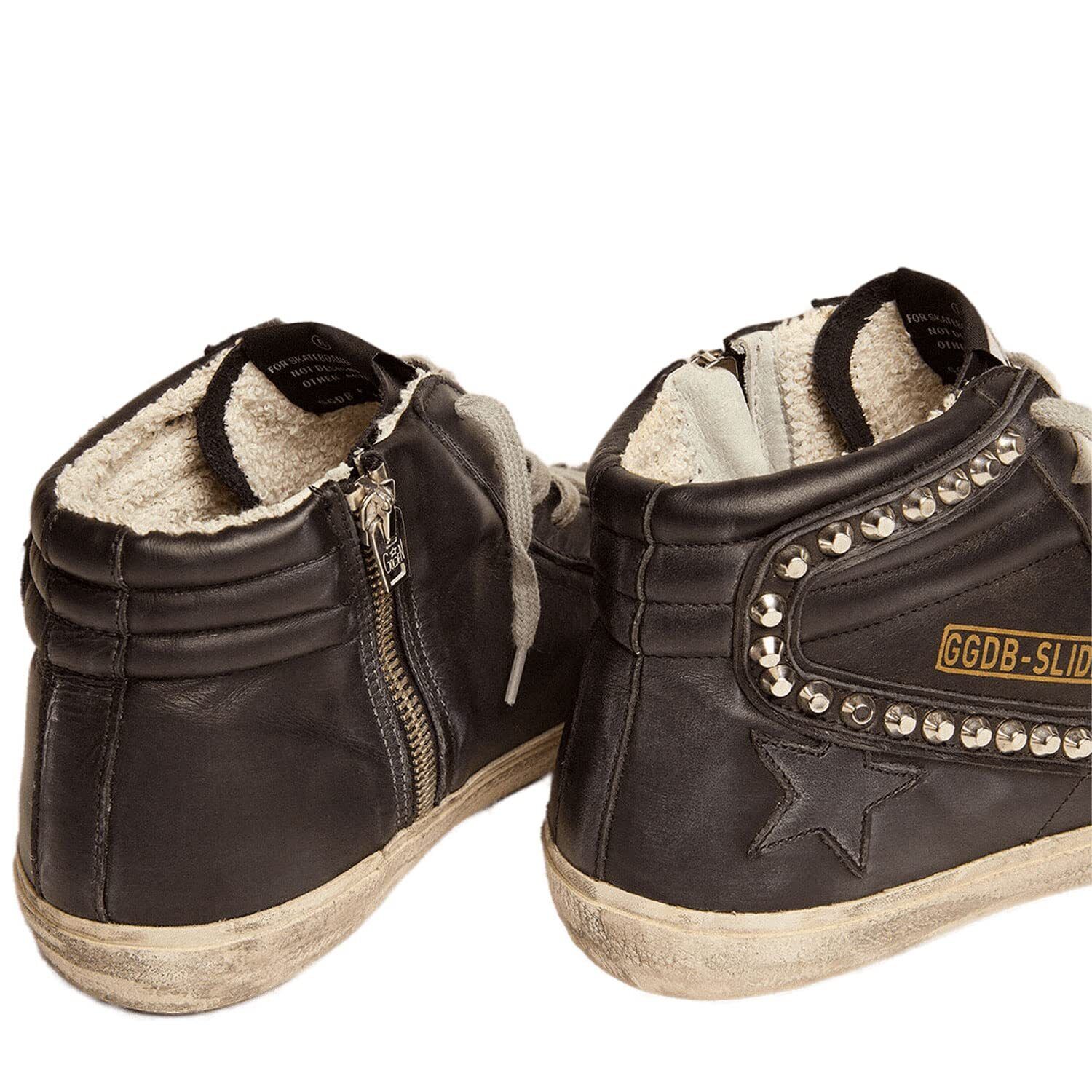 Golden Goose Slide Classic Leather Upper Studs Womens Golden Goose Slide Classic Leather Upper Studs Womens