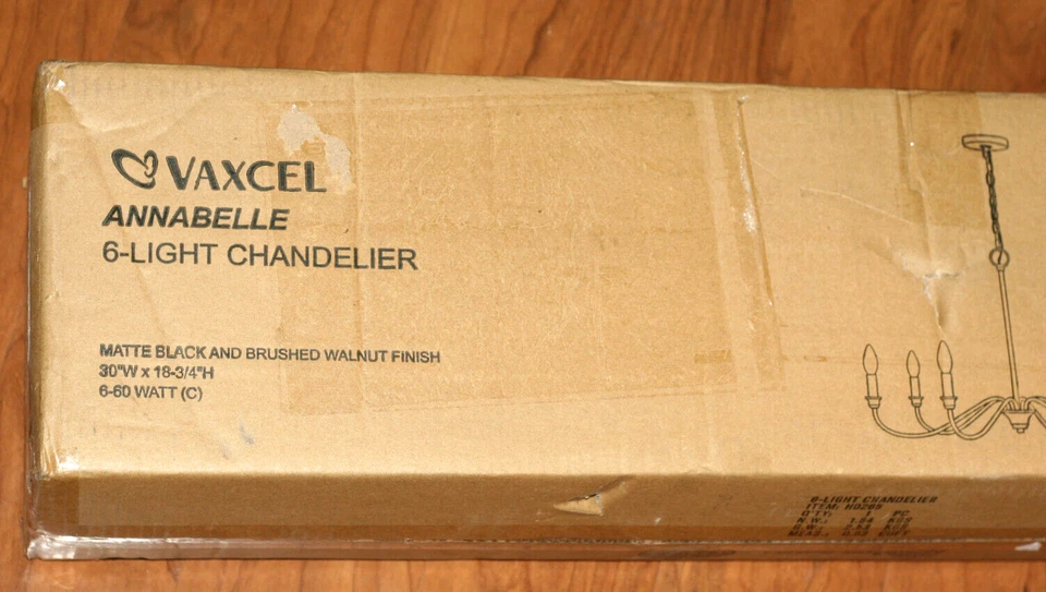 NUEVO Vaxcel H0265 Annabelle - Lámpara de araña de 6 luces estilo granja - 18,75 pulgadas Foto 3 de 4