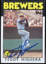 Teddy Higuera #347 signed autograph auto 1986 Topps Baseball Trading Card