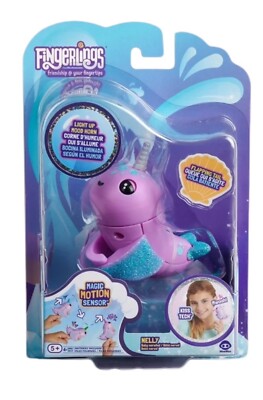 RARE - Fingerling Narwhal Nelly Purple Interactive TOY  Kids Gift Lights Up!