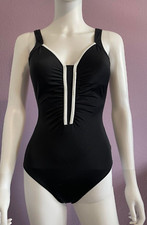 Swimsuit Black White Contrast Trim by Bonprix Size 10 RRP  35