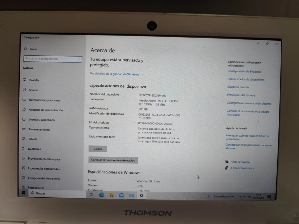 Thomson Sp-Neo10 Blanco,Funciona Salvo Algunas Teclas  Leed El Anuncio, Gracias  - Imagen 3 de 4