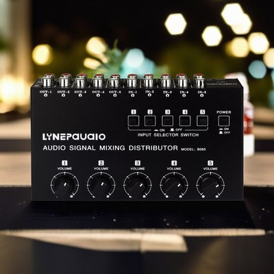 Mini 5-way Audio Splitter Stereo Switcher Box Sound Mixer for Club/Studiovl