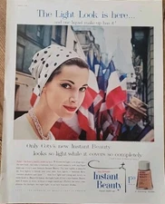 1959 Coty Instant beauty makeup Derujinsky photo in France vintage Cosmetic ad 