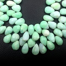 Green Opal Beads 8 Inch Strand 8x10-9x15 MM Beads Faceted Teardrop Shape Beads