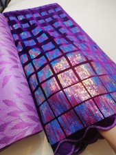 New African Fabric Velvet Lace Fabric 5 Yards High Quality Evening Sequin.
