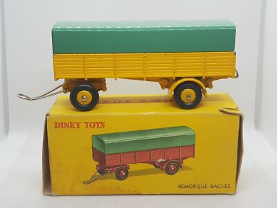Dinky Toys France N°70 – Remorque Bâchée Rouge, échelle 1/43, Zamak, Jamais Jouée, En Boîte