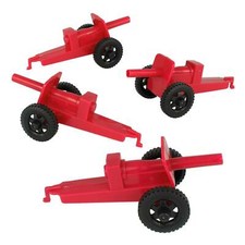 TimMee Processed Plastic M3 ARTILLERY RED Plastic Army Men Cannon Playset USA