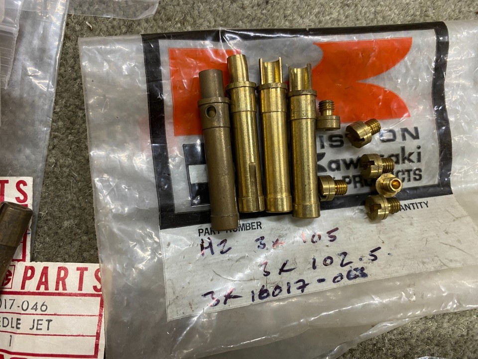 KAWASAKI NOS CARB PARTS LOT H2 D1 B1 F1 F2 F3 F4 F5 G3 G4 G5 F81M F21M