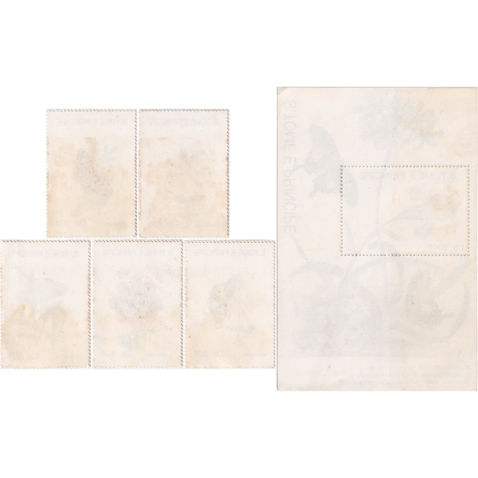 Sao Tome And Principe 1993 - Pollinating Butterflies - Mint/NH - Image 2 of 2