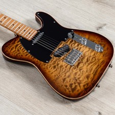Anderson Guitarworks Top T Classic Guitar, Quilt Top, Natural Mocha Edge Burst