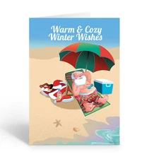 Warm and Cozy Winters Beach Christmas Card - 18 Holiday Cards - 30093