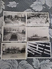 LOT OF 6 MILITARY FORT SHERIDAN GREAT LAKES NAVAL USS MISSISSIPI POSTCARDS