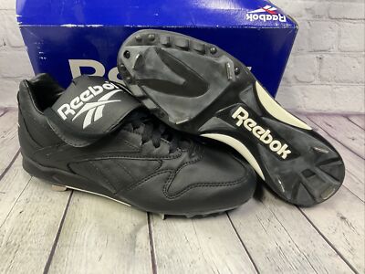 Reebok 18-27091 Dictator Low Men's Metal Baseball Cleats Black White US 7.5