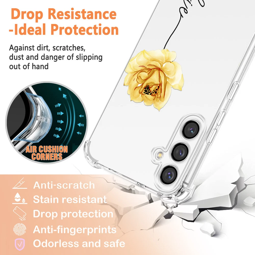 Phone Case For Samsung Galaxy S25 Ultra S24 A15 A16 A35 Personalised Clear Cover