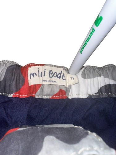 Mini Boden Jersey Lined Camo Pants White Red Gray Navy Lining 7 Elastic Waist - Picture 7 of 11