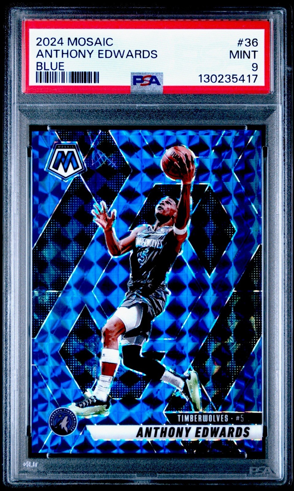 2024-25 Panini Mosaic - Anthony Edwards #36 Blue Mosaic Prizm /199