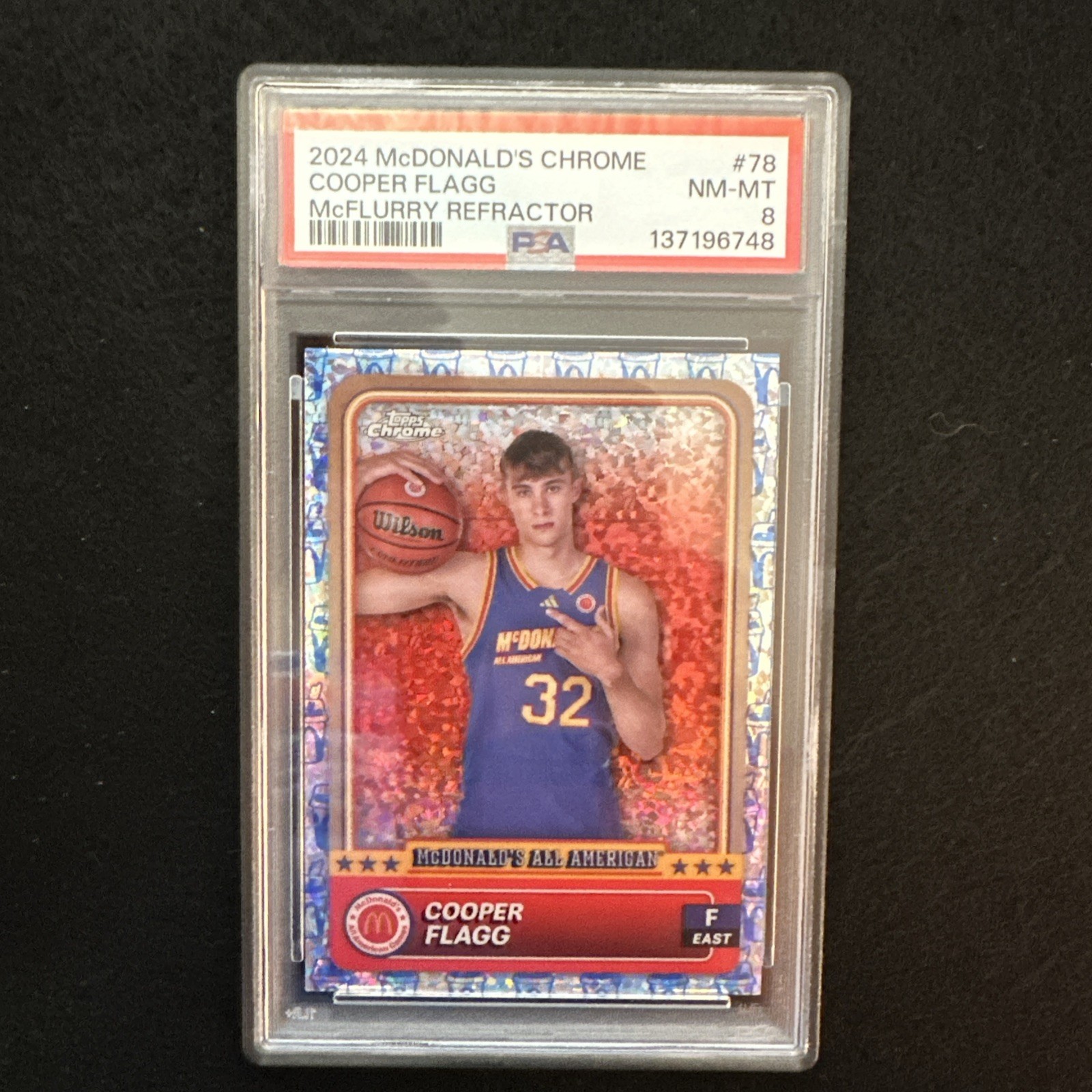 2024 TOPPS CHROME MCDONALD'S ALL AMERICAN MCFLURRY REFRACTOR COOPER FLAGG PSA 8
