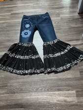 Jennifer Lopez Jeans Women's Denim Hippie Boho Flare Bottoms Festival Upcycle 10