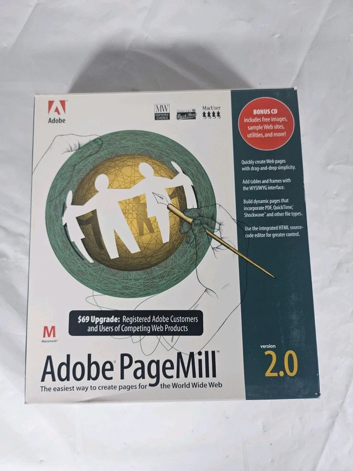 Adobe Pagemill 2.0 MAC Apple Software de PC de colección Diseño web Creador de páginas web 🔥 Foto 2 de 4