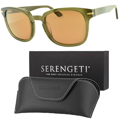 NEW!! SERENGETI ETHAN SS57004-S 52-22-145 Green Square Full Rim Mens Sunglasses