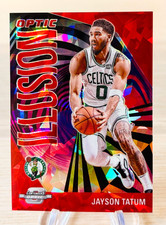 2023-24 PANINI CONTENDERS OPTIC JAYSON TATUM ILLUSION RED CRACKED ICE #129/175
