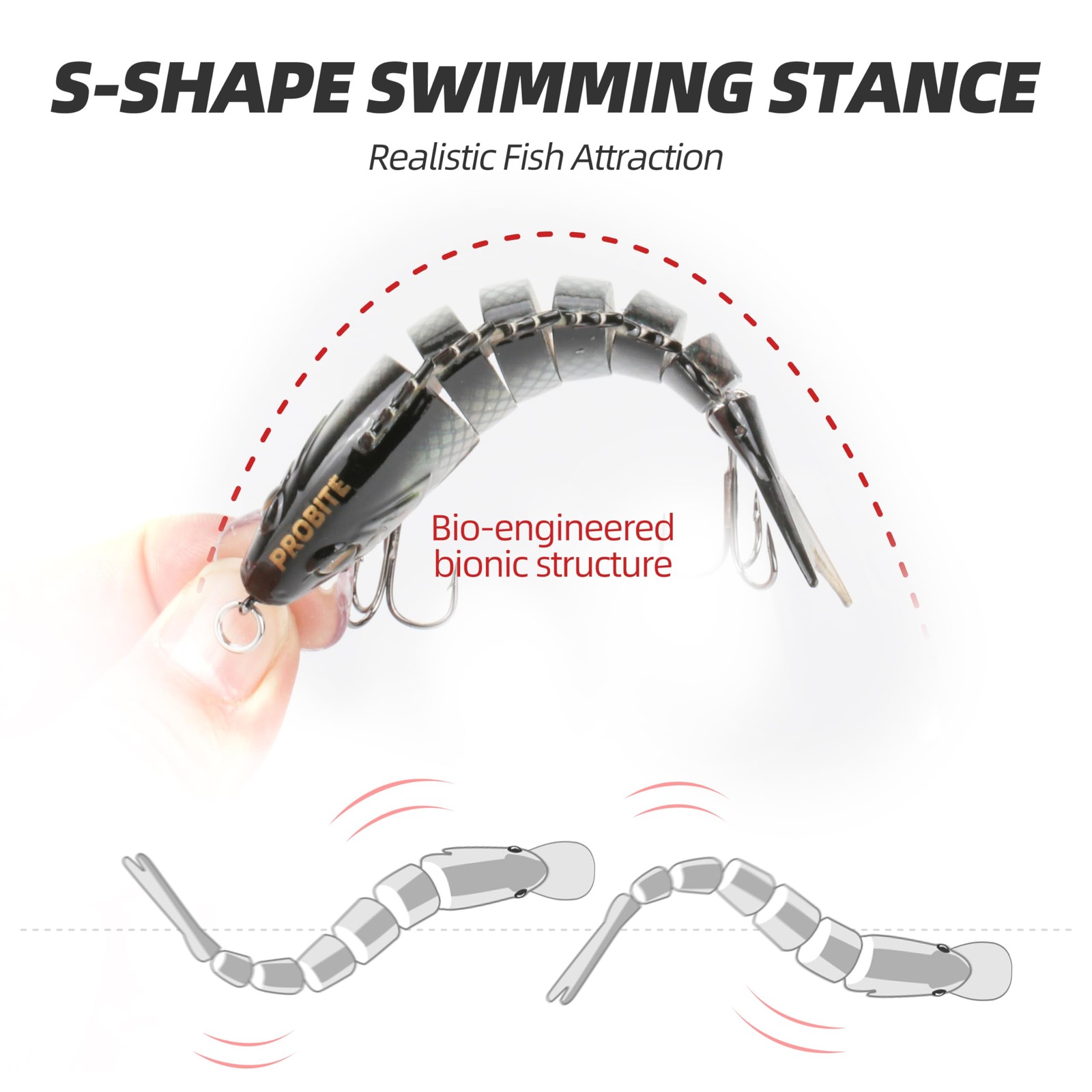 5PCS Lifelike Fishing Lures – Multi-Jointed Swimbait for Bass, Trout, Crappie... - Image 4