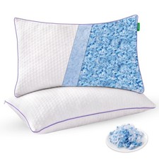 Favorland Cooling Bed Pillows Queen Size Set of 2 - Shredded Memory Foam