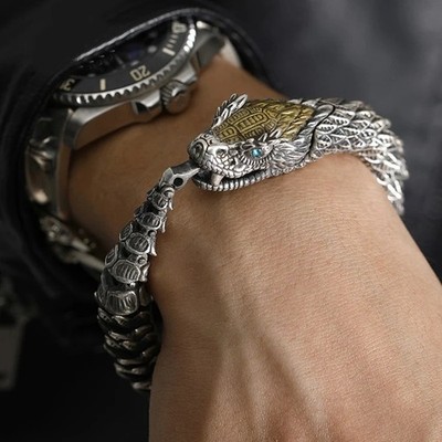 Herren Retro Handarbeit Armband Schlangenmuster Hip Hop Style Modeschmuck
