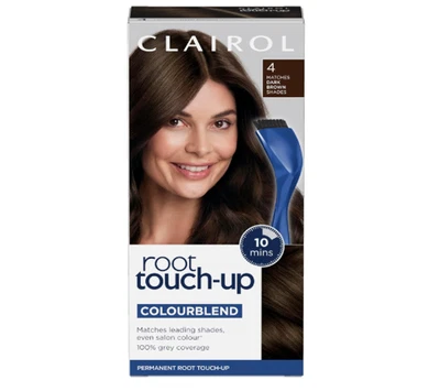 BRANDED Clairol Root Touch-Up Permanent Hair Dye, 4 Dark Brown (Packing May Vary)
