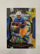 2025 Panini Select - Concourse Omarion Hampton #2 Black & Gold Shock Prizm (RC)