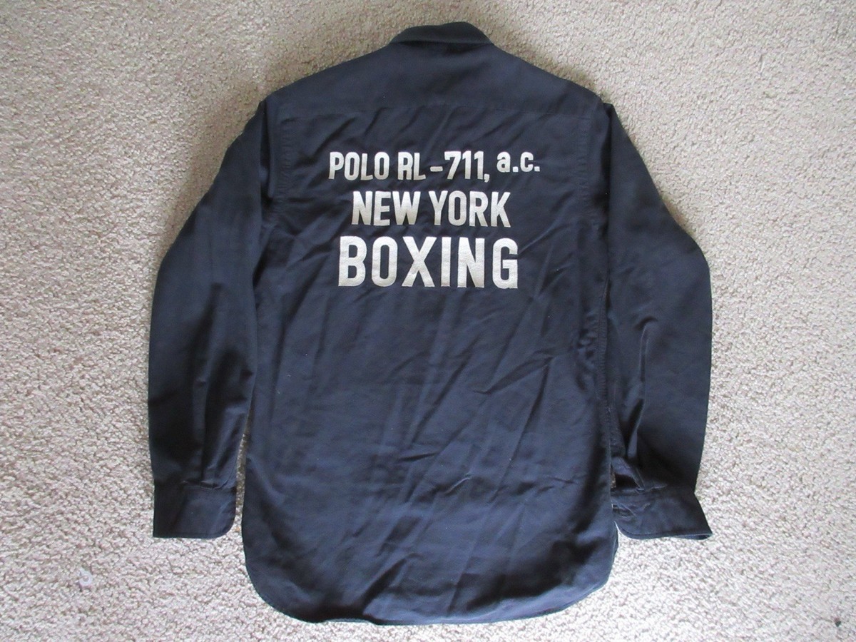 Polo Ralph Lauren Shirt Mens Small Black New York NYC Boxing Club