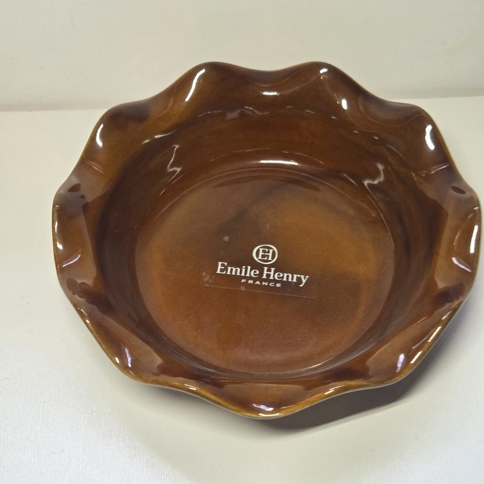 Emile Henry 6" Ruffled Pie Dish in Caramel Brown