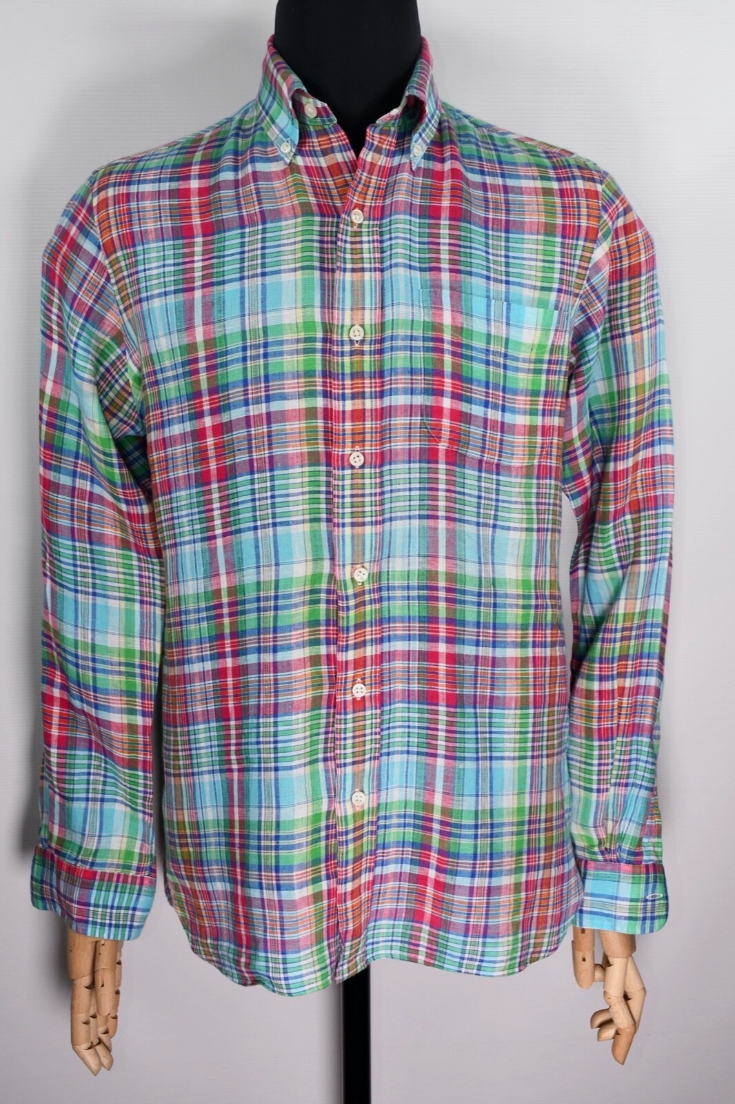 Polo Ralph Lauren Linen Men's Shirt  Multicolored Long Sleeve Button Down size S thumbnail 2