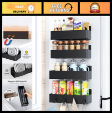 Magnetic Spice Rack Set for Refrigerator - Kitchen Organizer & Storage Shelf (4